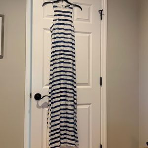 Ralph Lauren blue and white striped maxi dress